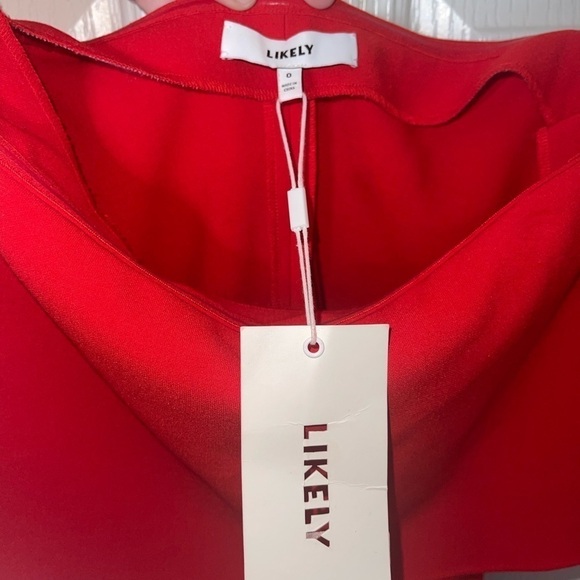 NWT LIKELY x REVOLVE Red Strapless Ruffle Driggs Midi Cocktail Dress 0 valentine - Picture 6 of 10